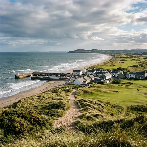 Links golf course, dunes and beach at Baltray
