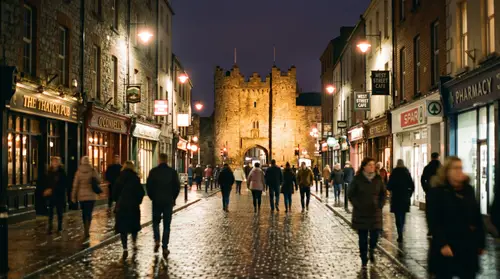 Evening street in Drogheda town centre