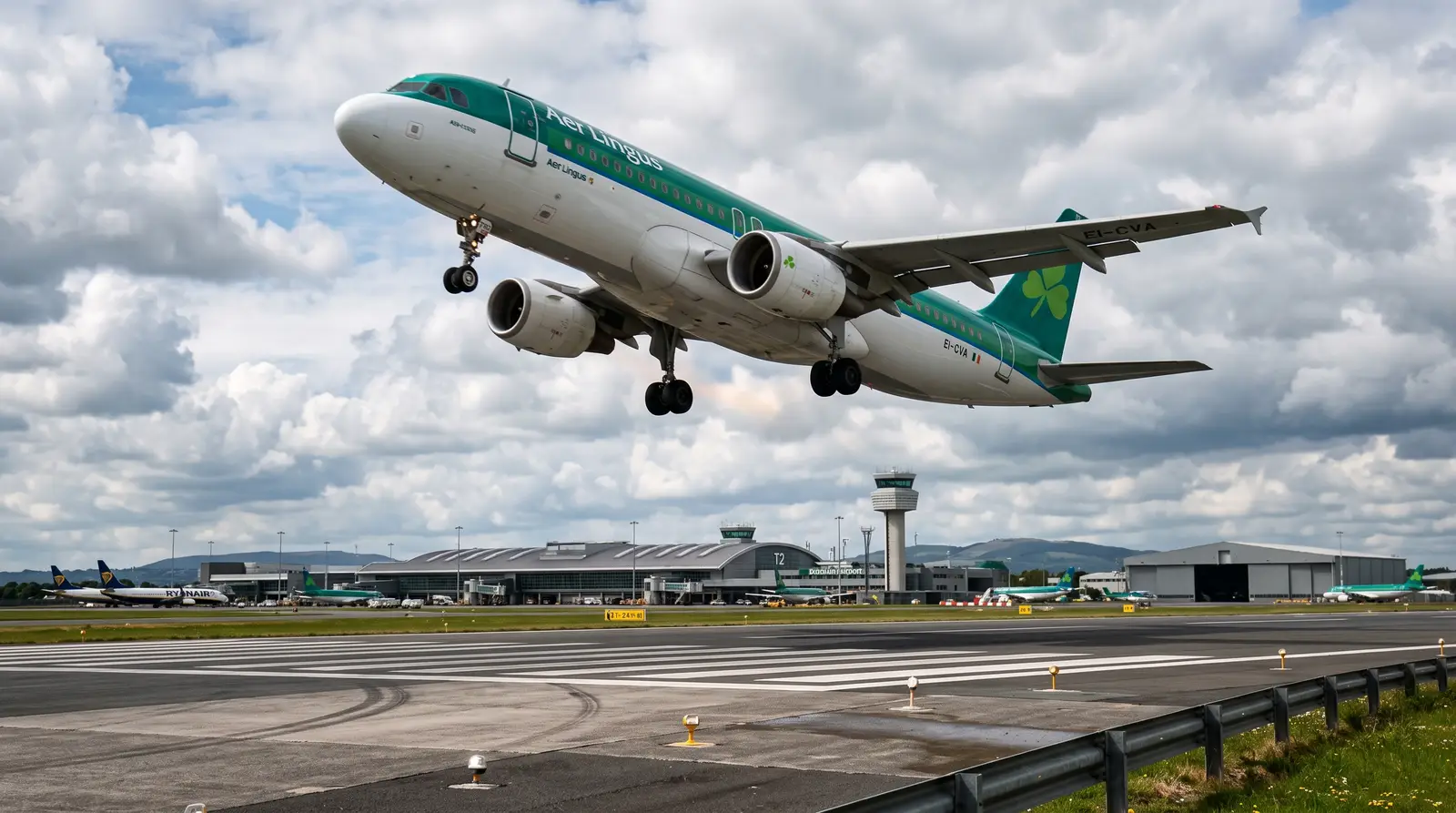 Aer Lingus aircraft taking off from Dublin Airport