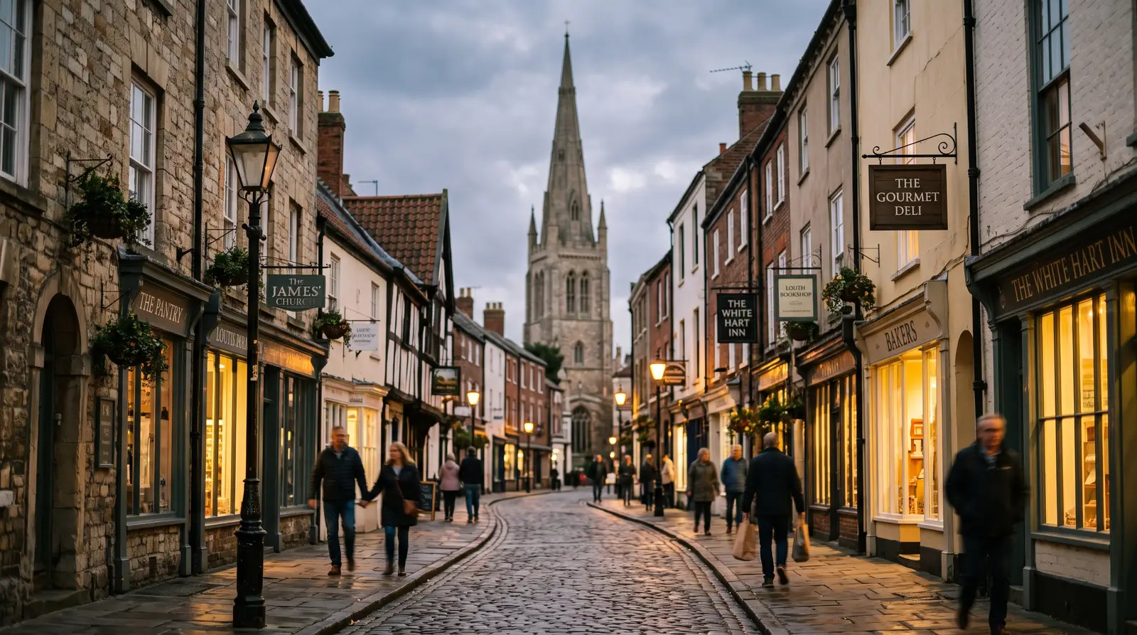 Evening street in Louth town centre